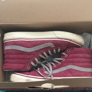 Pink suede vans high tops
